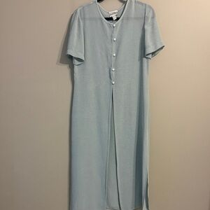Vintage Joseph Ribkoff Light Blue Duster. Pearl Buttons. Short Sleeve. Size 10